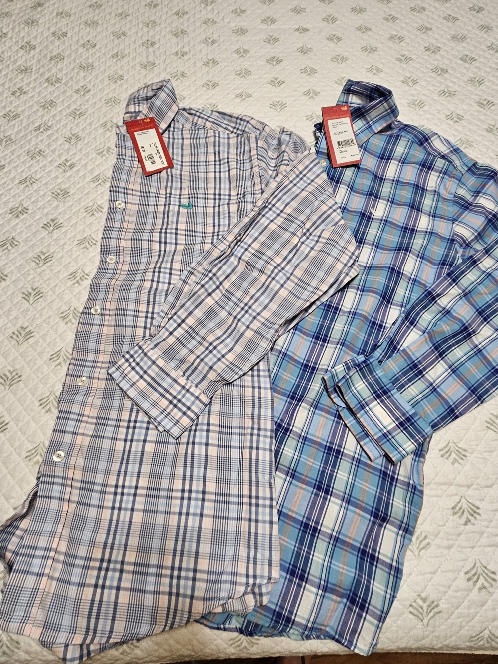 2 Southern Marsh Men's Plaid Button-Down Shirts Blue Pink White NWT Medium